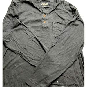 DULUTH TRADING Long‎ Sleeve Jersey Knit Med  Long Tail Relaxed Fit Navy